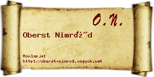 Oberst Nimród névjegykártya
